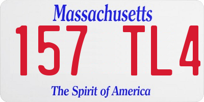 MA license plate 157TL4