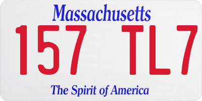 MA license plate 157TL7