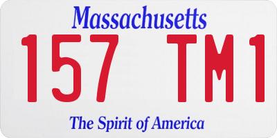 MA license plate 157TM1