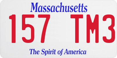MA license plate 157TM3