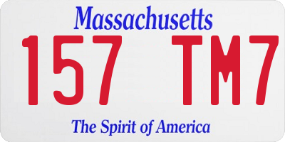 MA license plate 157TM7