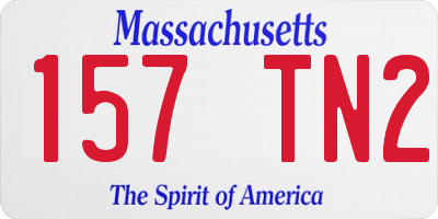 MA license plate 157TN2