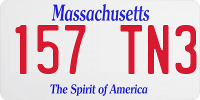 MA license plate 157TN3