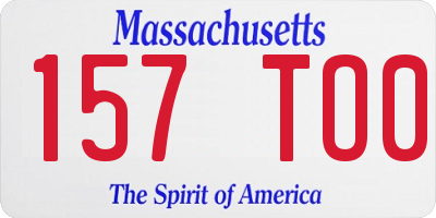 MA license plate 157TO0