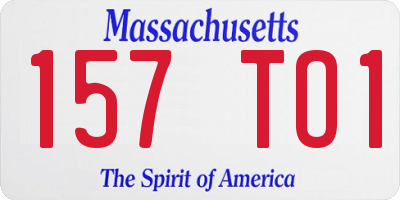 MA license plate 157TO1