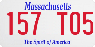 MA license plate 157TO5
