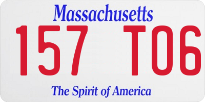 MA license plate 157TO6