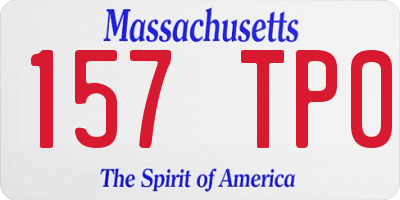 MA license plate 157TP0