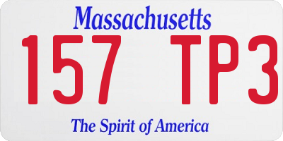 MA license plate 157TP3