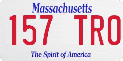 MA license plate 157TR0