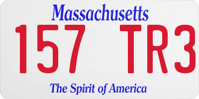 MA license plate 157TR3