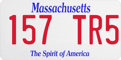 MA license plate 157TR5