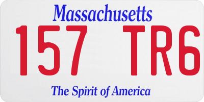 MA license plate 157TR6