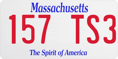 MA license plate 157TS3