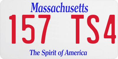 MA license plate 157TS4