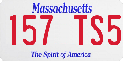 MA license plate 157TS5