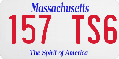MA license plate 157TS6