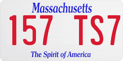 MA license plate 157TS7