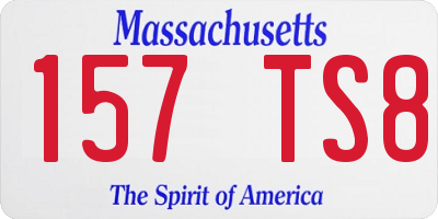 MA license plate 157TS8