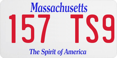 MA license plate 157TS9