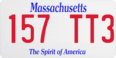 MA license plate 157TT3