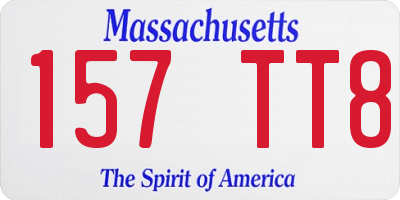 MA license plate 157TT8