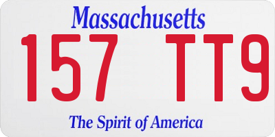 MA license plate 157TT9