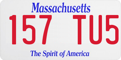 MA license plate 157TU5