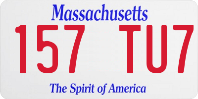 MA license plate 157TU7