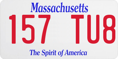 MA license plate 157TU8