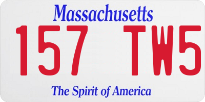 MA license plate 157TW5