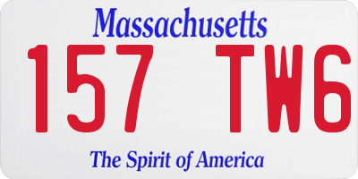 MA license plate 157TW6
