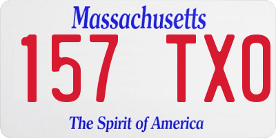MA license plate 157TX0