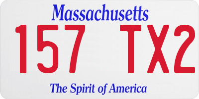 MA license plate 157TX2