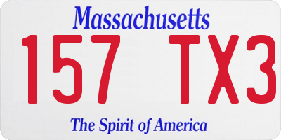 MA license plate 157TX3