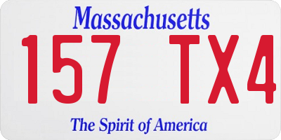 MA license plate 157TX4