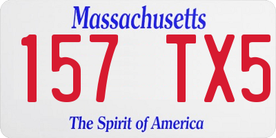 MA license plate 157TX5