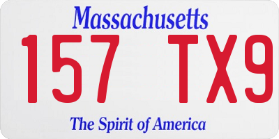 MA license plate 157TX9