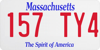 MA license plate 157TY4