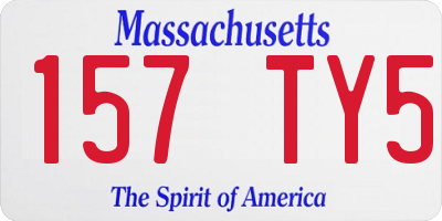 MA license plate 157TY5