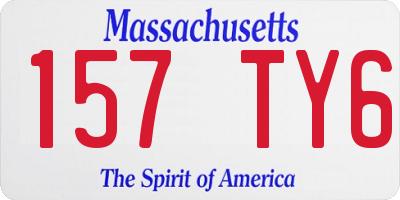 MA license plate 157TY6