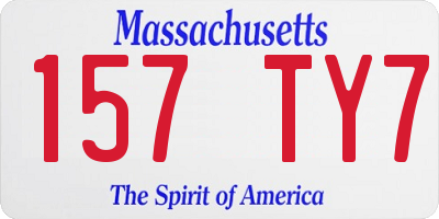 MA license plate 157TY7