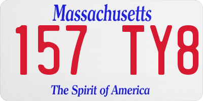 MA license plate 157TY8