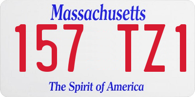 MA license plate 157TZ1