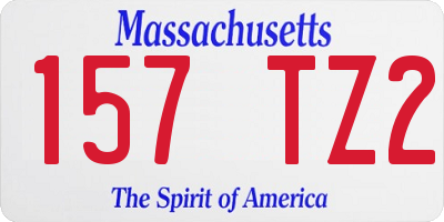 MA license plate 157TZ2