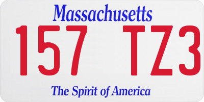 MA license plate 157TZ3