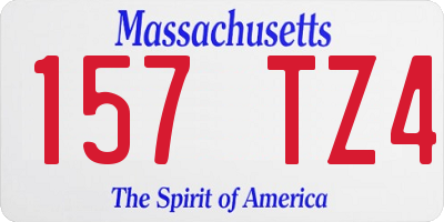 MA license plate 157TZ4