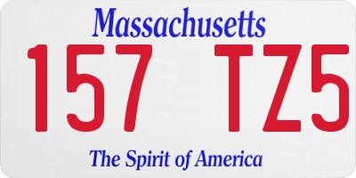 MA license plate 157TZ5