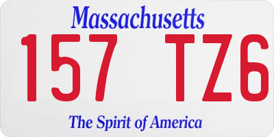 MA license plate 157TZ6