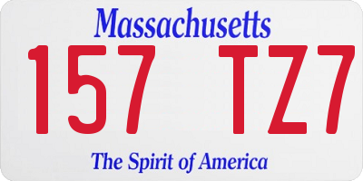 MA license plate 157TZ7